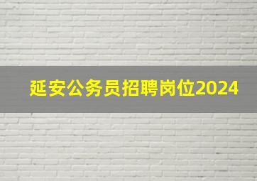 延安公务员招聘岗位2024