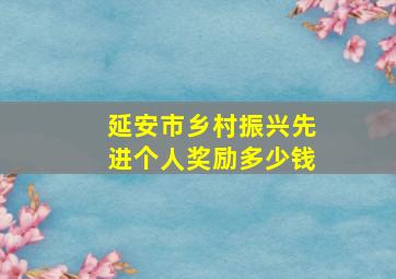 延安市乡村振兴先进个人奖励多少钱