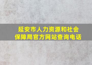 延安市人力资源和社会保障局官方网站查询电话