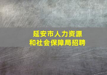 延安市人力资源和社会保障局招聘