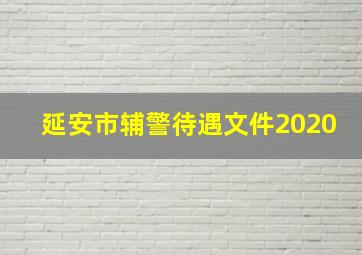 延安市辅警待遇文件2020