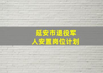 延安市退役军人安置岗位计划