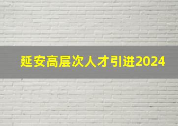 延安高层次人才引进2024