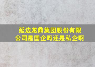 延边龙鼎集团股份有限公司是国企吗还是私企啊