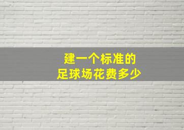 建一个标准的足球场花费多少