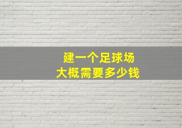 建一个足球场大概需要多少钱