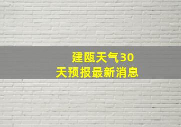 建瓯天气30天预报最新消息