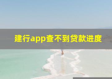 建行app查不到贷款进度