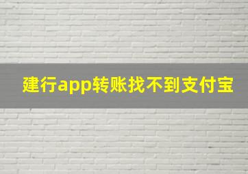 建行app转账找不到支付宝