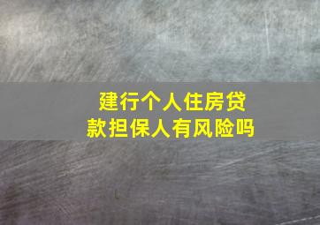 建行个人住房贷款担保人有风险吗