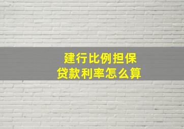 建行比例担保贷款利率怎么算