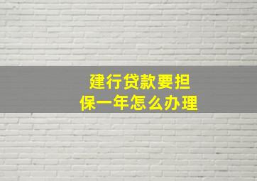 建行贷款要担保一年怎么办理