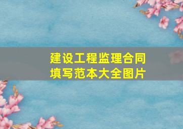 建设工程监理合同填写范本大全图片