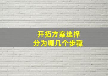 开拓方案选择分为哪几个步骤