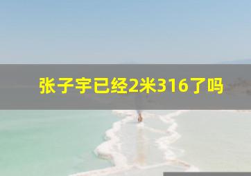 张子宇已经2米316了吗