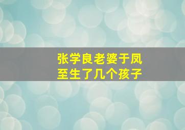 张学良老婆于凤至生了几个孩子