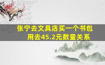 张宁去文具店买一个书包用去45.2元数量关系