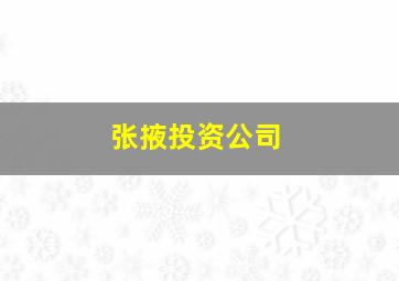 张掖投资公司