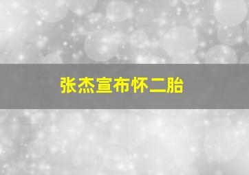 张杰宣布怀二胎