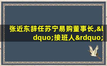 张近东辞任苏宁易购董事长,“接班人”是谁