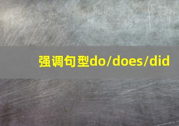 强调句型do/does/did