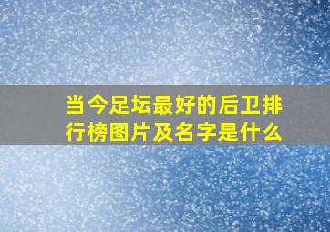 当今足坛最好的后卫排行榜图片及名字是什么