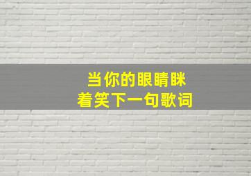 当你的眼睛眯着笑下一句歌词