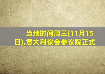 当地时间周三(11月15日),意大利议会参议院正式