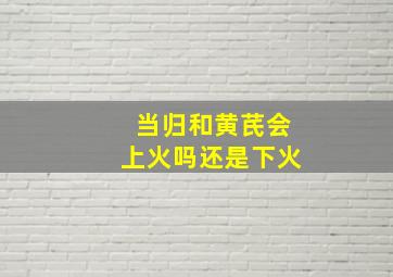 当归和黄芪会上火吗还是下火