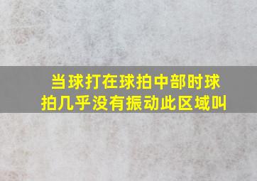 当球打在球拍中部时球拍几乎没有振动此区域叫