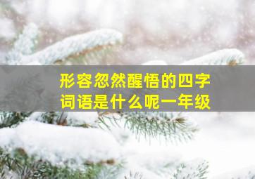 形容忽然醒悟的四字词语是什么呢一年级