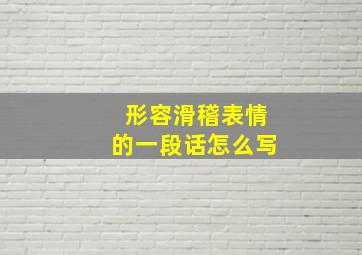 形容滑稽表情的一段话怎么写