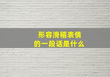 形容滑稽表情的一段话是什么