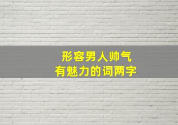 形容男人帅气有魅力的词两字