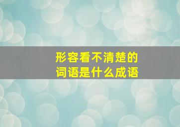 形容看不清楚的词语是什么成语