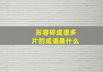 形容碎成很多片的成语是什么