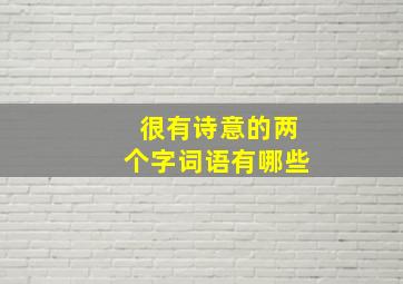 很有诗意的两个字词语有哪些