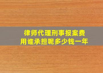 律师代理刑事报案费用谁承担呢多少钱一年