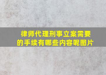 律师代理刑事立案需要的手续有哪些内容呢图片