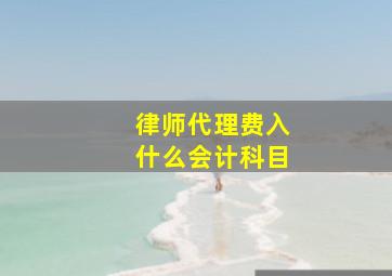 律师代理费入什么会计科目