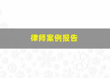 律师案例报告