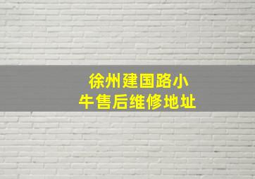 徐州建国路小牛售后维修地址