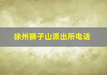 徐州狮子山派出所电话