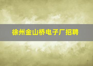 徐州金山桥电子厂招聘