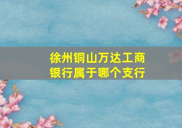 徐州铜山万达工商银行属于哪个支行