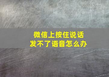 微信上按住说话发不了语音怎么办