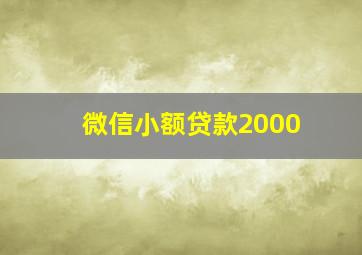 微信小额贷款2000