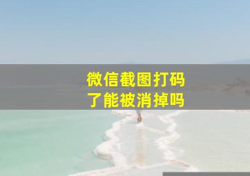 微信截图打码了能被消掉吗