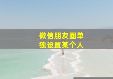 微信朋友圈单独设置某个人