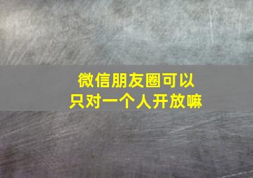 微信朋友圈可以只对一个人开放嘛